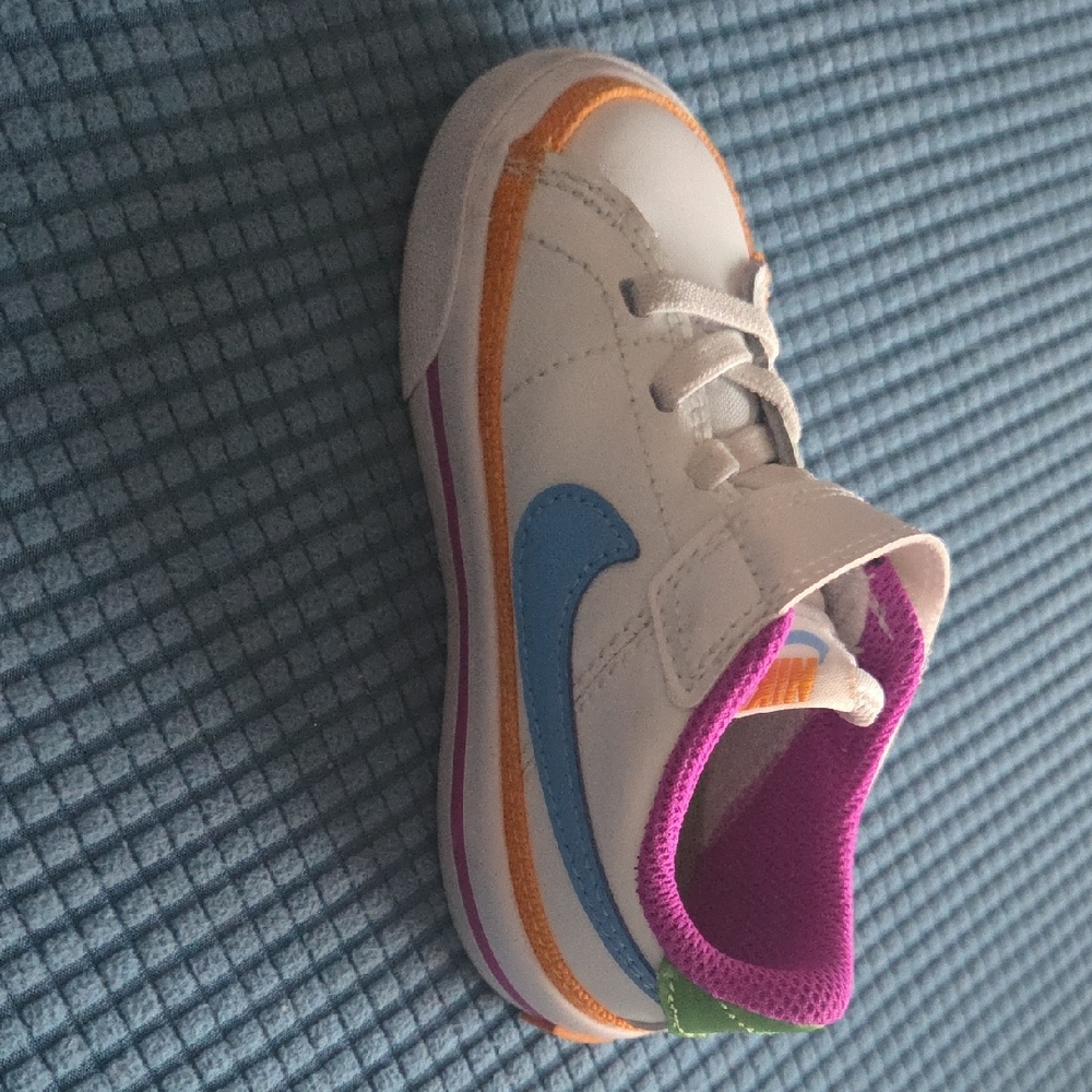Kids White and Blue Sneakers